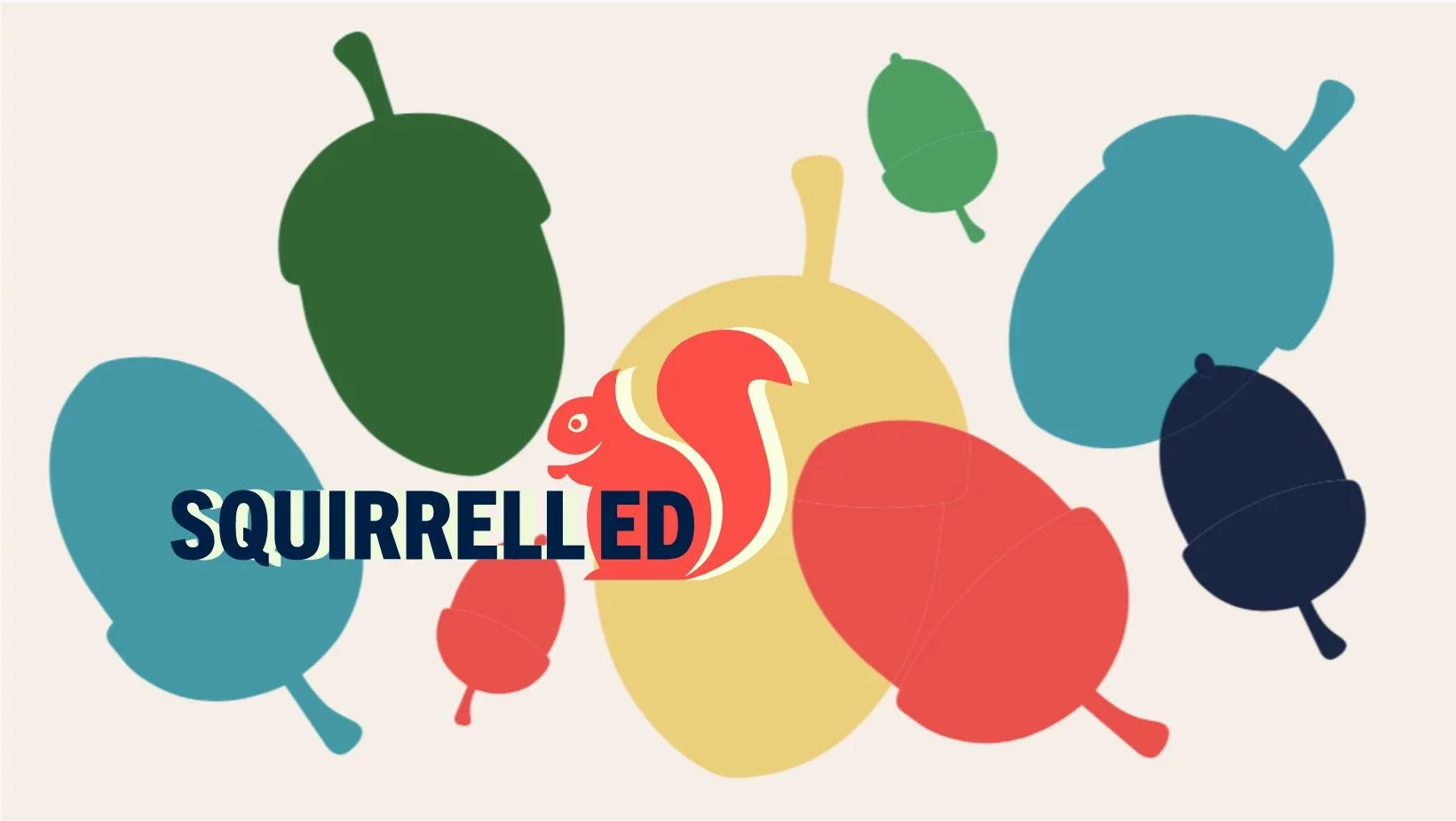 A decorative image depicts coloured nuts and a red squirrel with the word Squirrelled (the logo for one of our ventures)